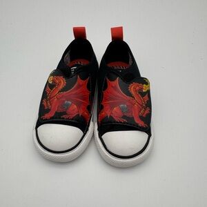 Converse Baby Sneakers - Black and Red Dragon Design‎